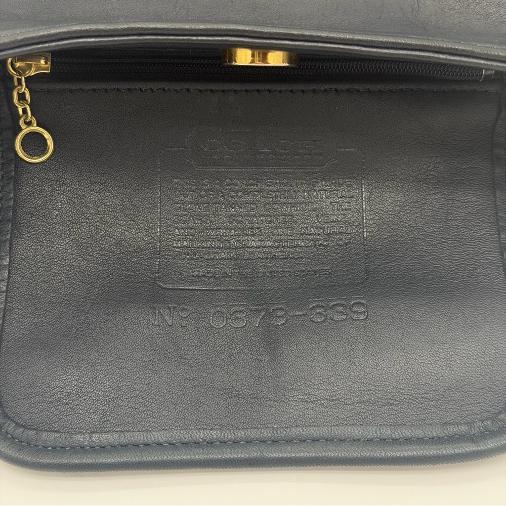 RARE Vintage COACH #4124 “Mini Dixon” Navy Leather Crossbody - Picture 10 of 14